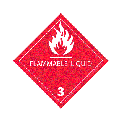 Flammable Liquid 3 4x4 Label