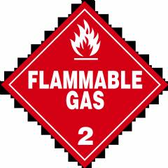 Flammable Gas Labels 4x4
