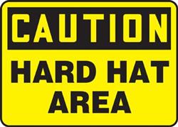 Caution Hard Hat Area - Vinyl Sign