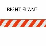 Right Slant  H.I. Reflective Striped Sheeting - Orange/White  7.75x50"