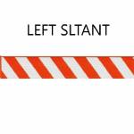 Left Slant  H.I. Reflective Striped Sheeting - Orange/White  7.75x50"