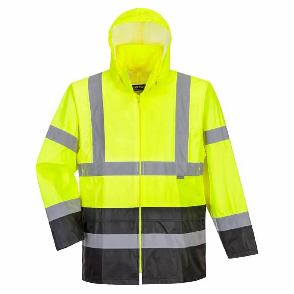 Class 3 Hi-Vis Contrast Rain Traffic Jacket Yellow/Black bottom